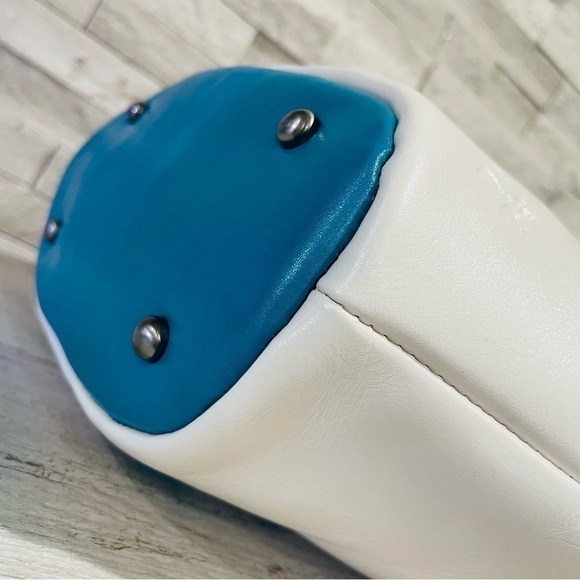 Patricia Nash Leather Marconia Striped Fish Spot Print Tote Bag Matching Scarf - Picture 12 of 16